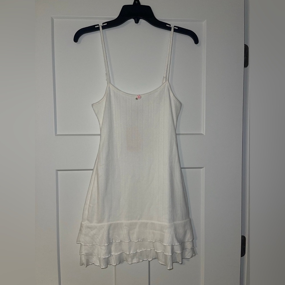 Edikted Pointelle Ruffle Mini Dress